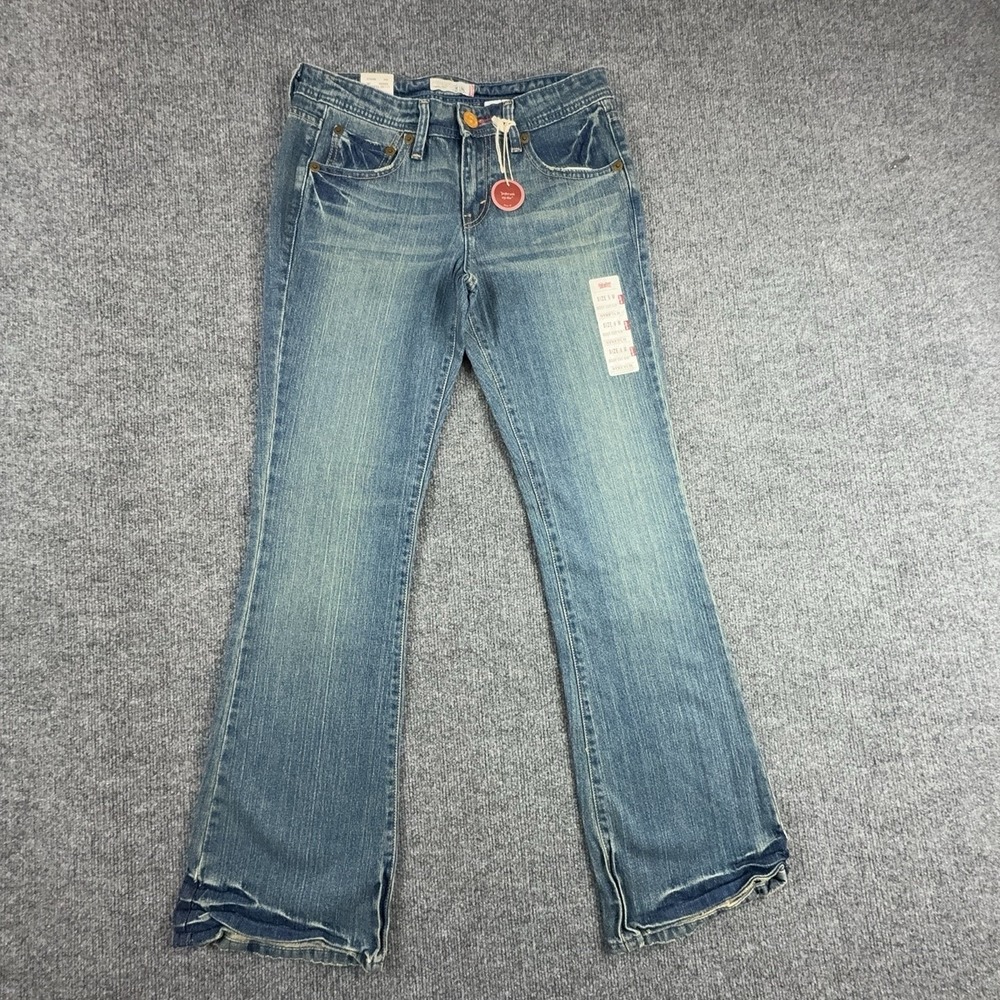 Y2K Levi's 518 Superlow Boot Cut Jeans Juniors 9 Medium Wash Low Rise Stretch